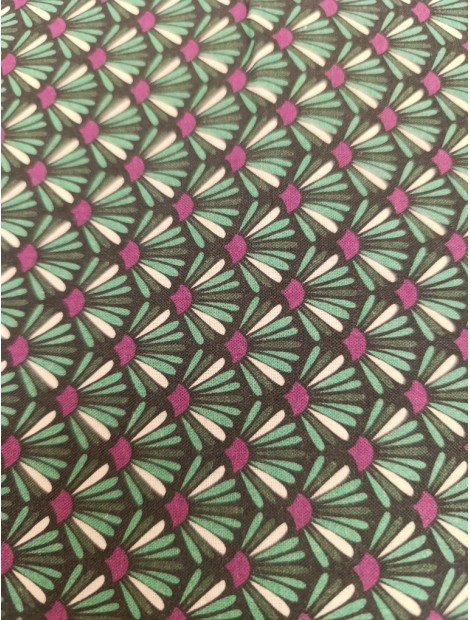 Tela de algodón estampado hojas