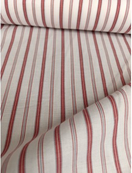 Tela de algodón estampado rayas granates