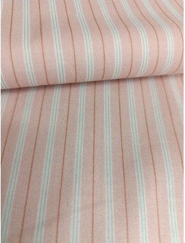 Tela de algodón estampado rayas rosas