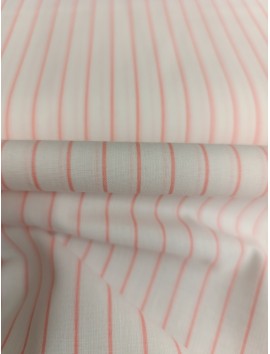 Tela de algodón estampado rayas rosas