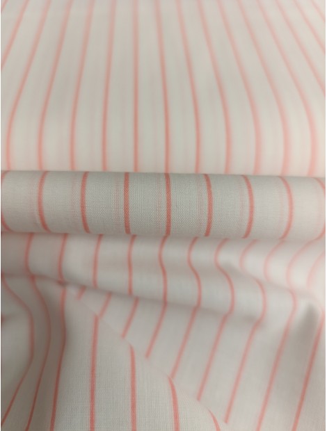 Tela de algodón estampado rayas rosas