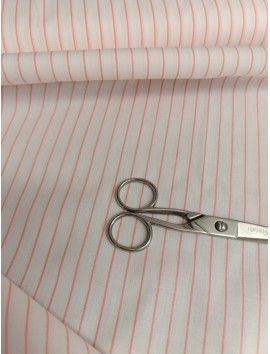 Tela de algodón estampado rayas rosas