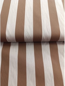 Tela de algodón estampado rayas marrones