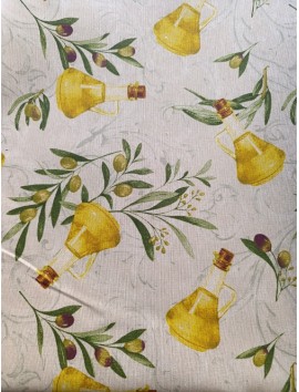 Mantel resinado , teflón , aceiteras y olivas