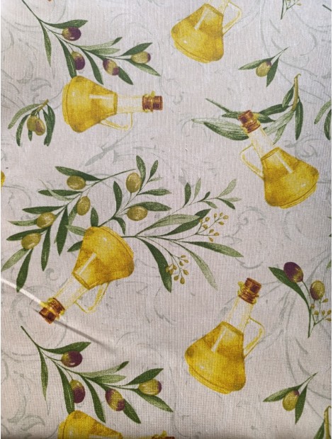 Mantel resinado , teflón , aceiteras y olivas