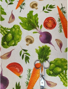 Mantel resinado , teflón , hortalizas, zanahorias