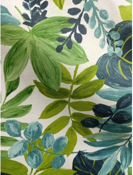 Mantel resinado , teflón , hojas verdes