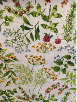 Mantel resinado , teflón , flores  silvestres