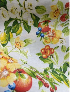 Mantel resinado , teflón ,manzanas