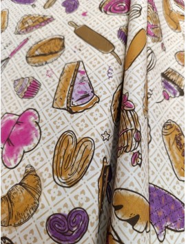 Tela de algodón estampado pastelería
