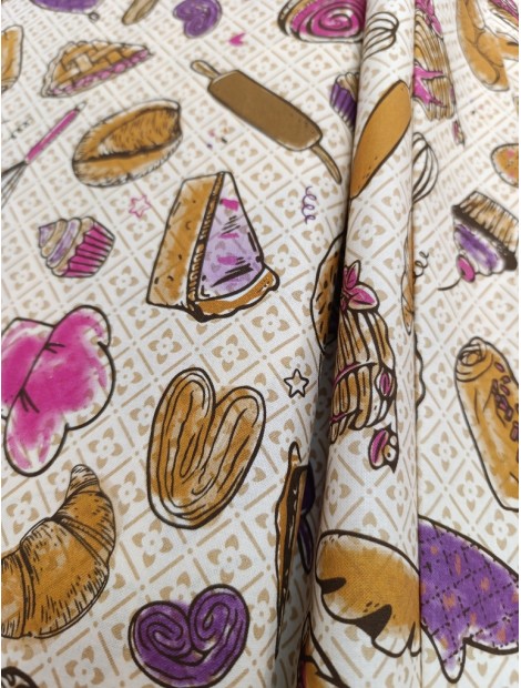 Tela de algodón estampado pastelería