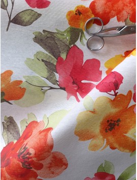 Mantel resinado , teflón ,amapolas