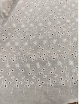 Batista de algodón bordada y perforada ramas