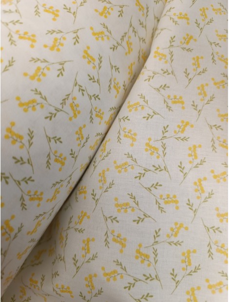 Tela de algodón estampado de mimosas en 280