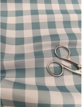 Tela para Mantel cuadro vichy menta, anti manchas