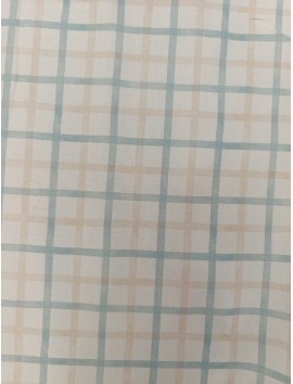 Tela para Mantel cuadro menta y beige, anti manchas