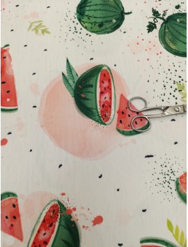 Tela para Mantel estampado de  sandias, anti manchas
