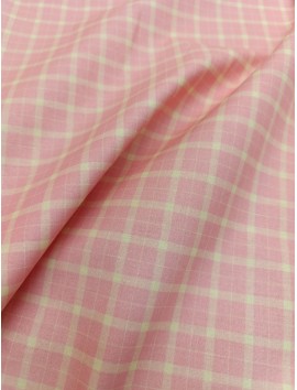 Tela de algodón  cuadros coral, en 280 cm