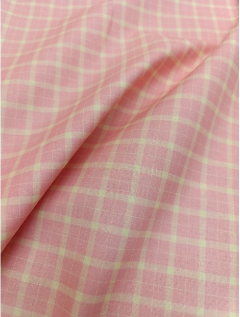 Tela de algodón  cuadros coral, en 280 cm