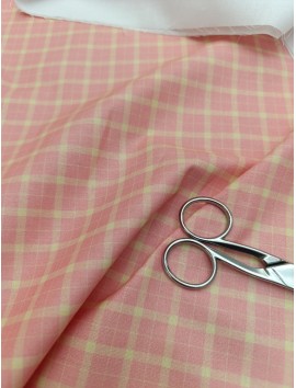 Tela de algodón  cuadros coral, en 280 cm