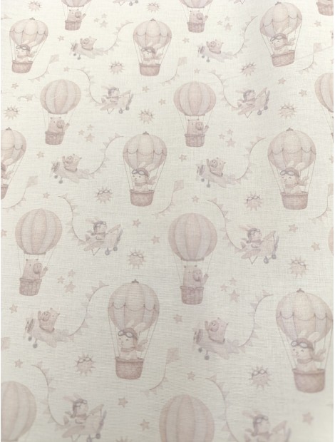 Tela de algodón  globos y avionetas, en 280 cm