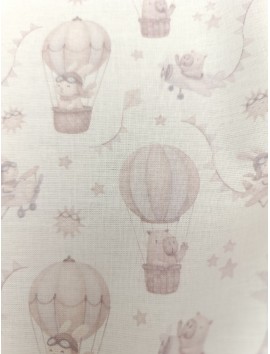 Tela de algodón  globos y avionetas, en 280 cm