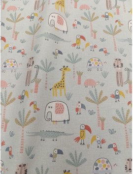 Tela de algodón  animales en la jungla, en 280 cm