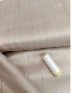 Forro viscosa beige con rayas mostaza