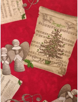 Loneta de Navidad angeles y partituras