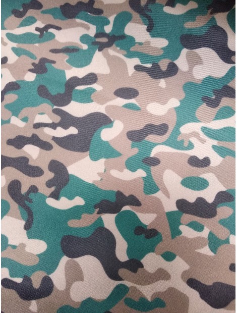 Comprar Tela de algodón camuflaje militar azul