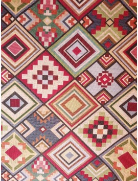 Tela de tapiz gobelino geométrico cuadros