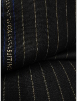 Tela de sastre lana raya diplomática wool negro