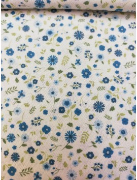 Tela de algodón liberty flores azules