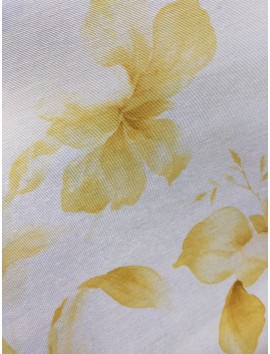 Mantel resinado antimanchas flores amarillas