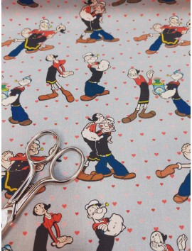 Tela de algodón Popeye y Olivia