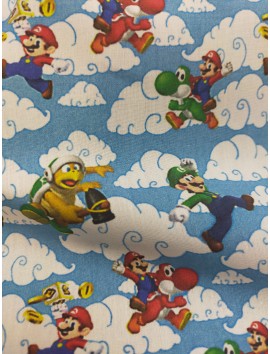 Tela de algodón Mario Bros