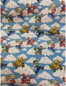 Tela de algodón Mario Bros
